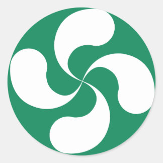 Etiqueta Cruz Basca Branca Verde “Lauburu "