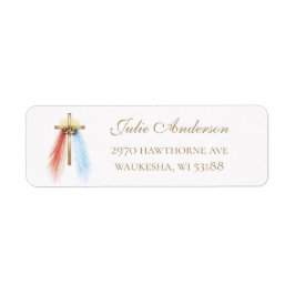 Etiqueta Cruz da Divina Misericórdia & Alianças de Casament