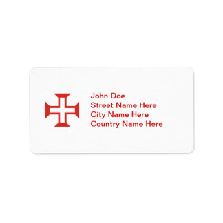 Etiqueta Cruz de Templo Vermelho