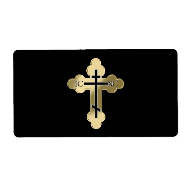 Etiqueta Cruz ortodoxa cristã (Frente)