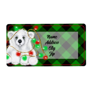 Etiqueta Cubo de urso polar, Papai noel