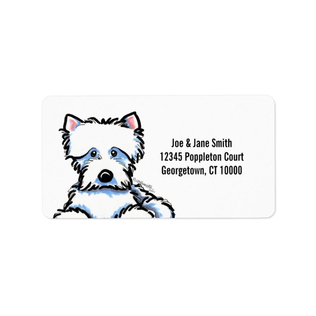 Etiqueta Cuddle Me Westie (Frente)