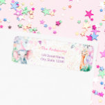 Etiqueta Cué Safari Animal Rapariga Aniversário Endereço de<br><div class="desc">A etiqueta do endereço de volta de aniversário da Menina Safari Animal da Gama. Itens correspondentes disponíveis.</div>