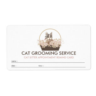 Etiqueta Cuidador de gatos agendado Boho