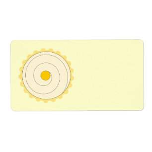 Etiqueta Cupcake amarelo. Bolo gelado.