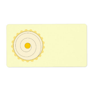 Etiqueta Cupcake amarelo. Bolo gelado.