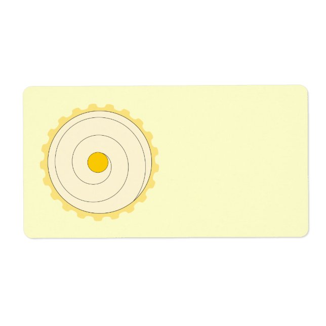 Etiqueta Cupcake amarelo. Bolo gelado. (Frente)