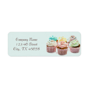 Etiqueta cupcake colorido da padaria elegante moderna