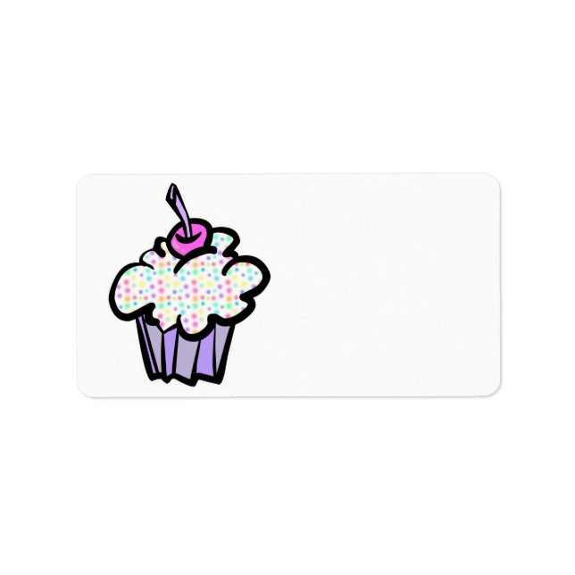 Etiqueta cupcake com bolinhas pastéis (Frente)