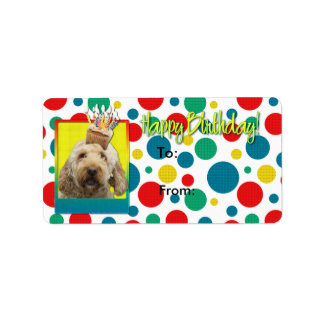 Etiqueta Cupcake de aniversário - GoldenDoodle