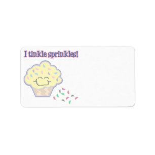 Etiqueta cupcake engraçada sprinkles