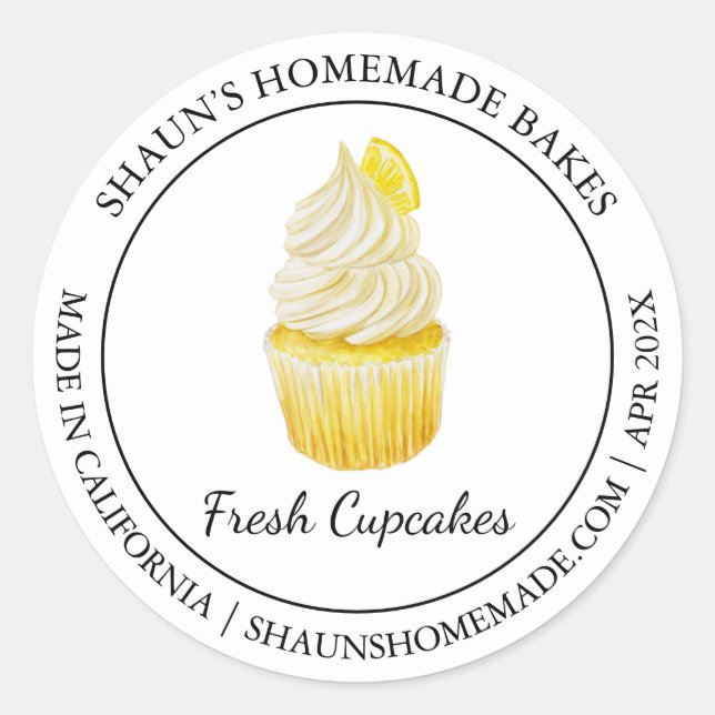 Etiqueta Cupcakes Baking Modern (Frente)