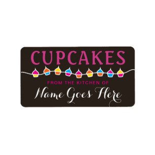 Etiqueta CUPCAKES da cozinha dos autocolantes