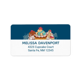 Etiqueta Cupcakes de Estilo Retro Deserto Doce