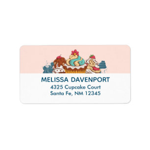 Etiqueta Cupcakes de Estilo Retroativo Deserto Doce