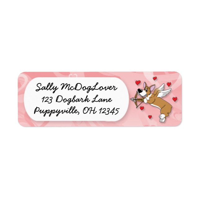 Etiqueta Cupid Corgi (Frente)