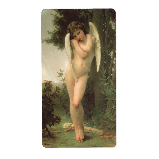 Etiqueta Cupido (Cupidon) Angel Portrait de Bouguereau (Frente)