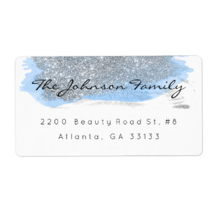 Etiqueta Curso azul da escova do brilho Sparkly das cinzas