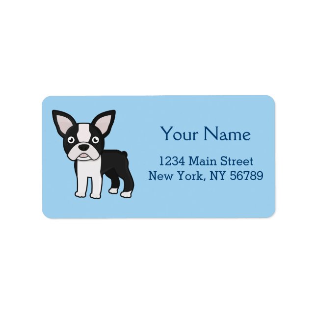 Etiqueta Custa Boston Terrier (Frente)