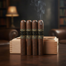 Etiqueta Custom Art Deco Wedding Cigar Wrap with Names