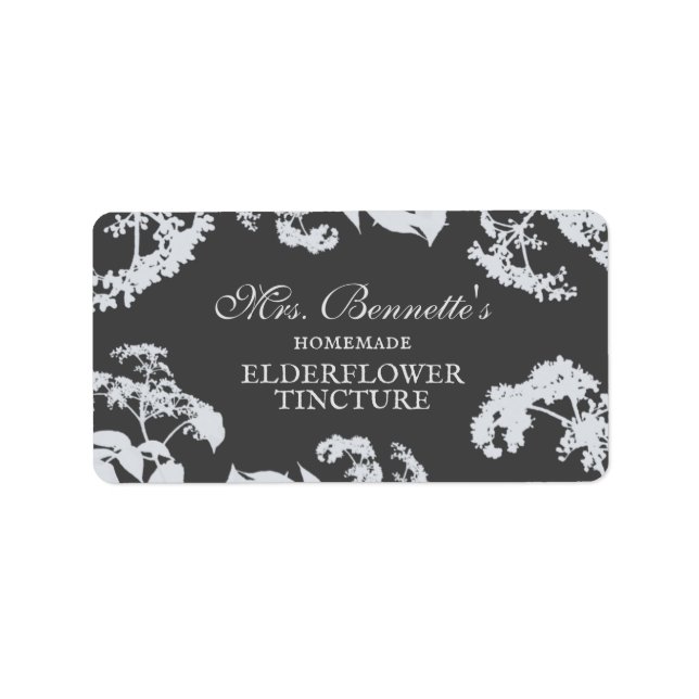 Etiqueta Custom Elderflower Tincture Bottle Label (Frente)