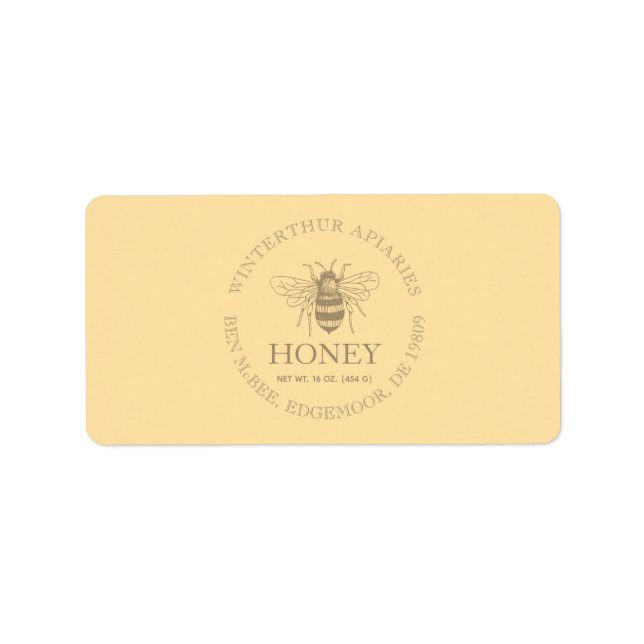 Etiqueta Custom Honey Business Promotional (Frente)