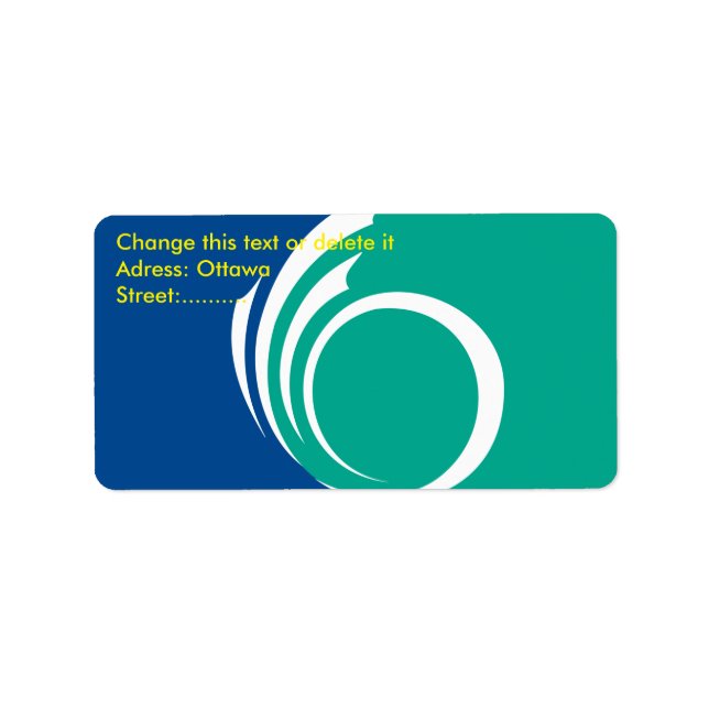 Etiqueta Custom Label with Flag of Ottawa, Canada (Frente)