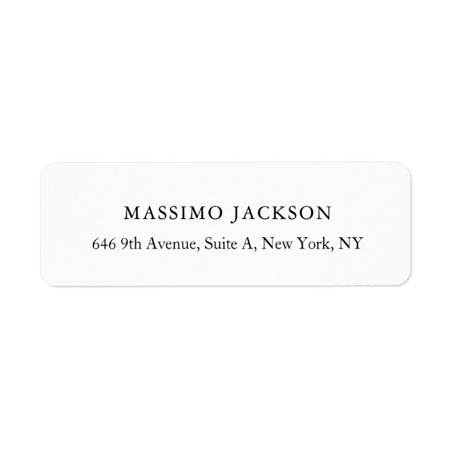 Etiqueta Custom personalized minimalist address name (Frente)
