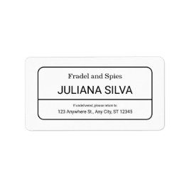 Etiqueta Custom Return Address Label