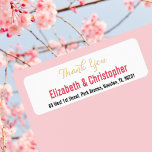 Etiqueta Custom Wedding Thank You Return Address Label<br><div class="desc">Create your own custom, personalized, simple, elegant modern thank you note return address label. Simply enter the bride & groom's / wife & husband's names, and address. Elegant thank you return address labels for use on wedding, marriage anniversary, birthday, bridal shower, baby shower, holidays, or any other special occasion related...</div>