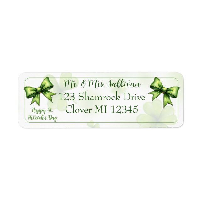 Etiqueta Customizable Elegant St. Patrick’s Day  (Frente)