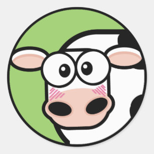 Etiqueta customizável da vaca dos desenhos