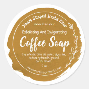 Etiqueta customizável do sabão do café Handmade