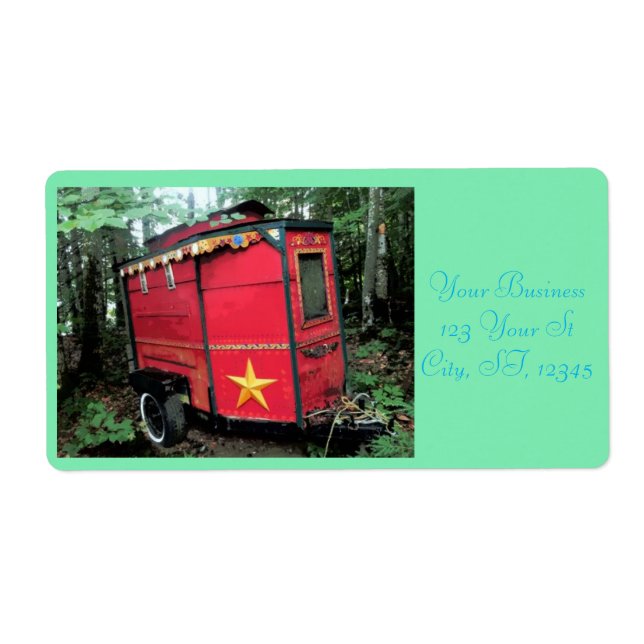 Etiqueta Customized Red Gypsy tiny caravan (Frente)