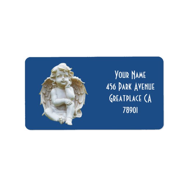 Etiqueta Cut Marble Baby Angel Address Lable (Frente)
