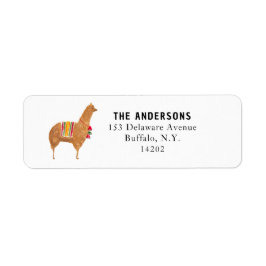 Etiqueta Cute Alpaca Animal Return Address