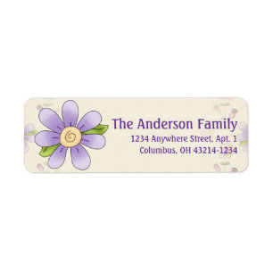 Etiqueta Cute Angel Antics Whimsy Flower Address Labels 2