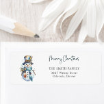 Etiqueta Cute Boho Christmas Snowman Endereço de retorno<br><div class="desc">Adicione um toque festivo ao seu correio de férias com esta charmosa etiqueta de endereço de volta do boho snowman. Apresentando um boneco de neve com aquarelas em tons de pasta suave,  é perfeito para espalhar alegria com cada letra que você envia.</div>