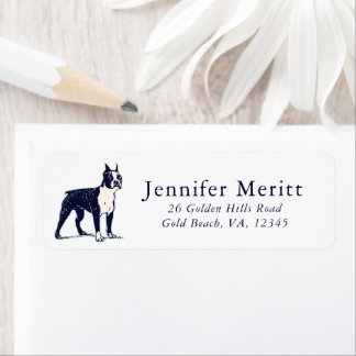 Etiqueta Cute Boston Terrier Lover Mãe Pai Cachorro Retrato