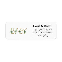 Etiqueta Cute Elegant Slogan Baby Shower Address Label