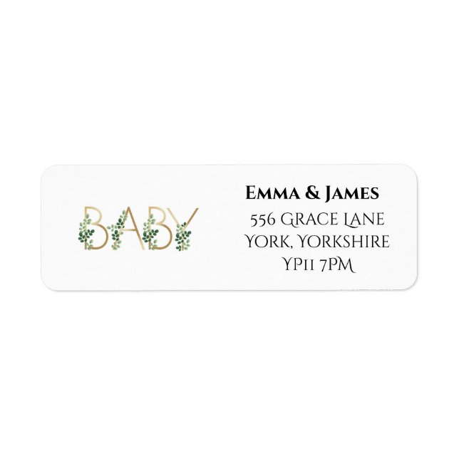 Etiqueta Cute Elegant Slogan Baby Shower Address Label (Frente)