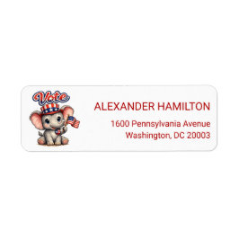 Etiqueta Cute Elephant Patriot Return Address