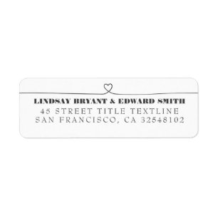 Etiqueta Cute Hand Drawn Heart Wedding