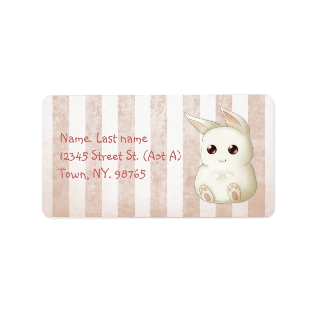 Etiqueta Cute Kawai Bunny Rabbit (Frente)