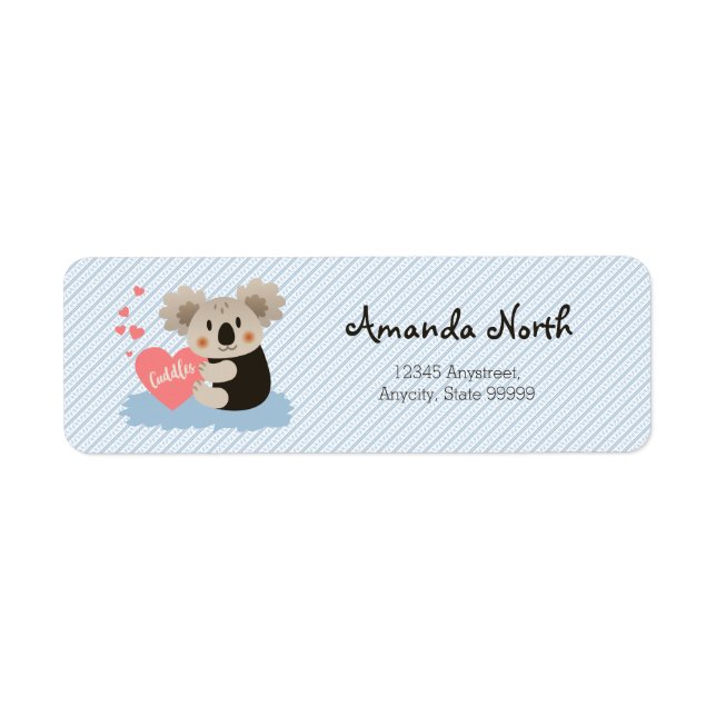 Etiqueta Cute Koala Cudles ID386 (Frente)