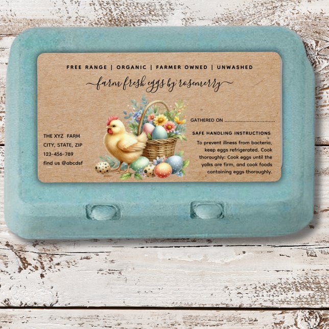 Etiqueta Cute kraft Egg Carton Label (Criador carregado)