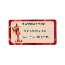 Etiqueta Cute Little Elves - Personalized Christmas 