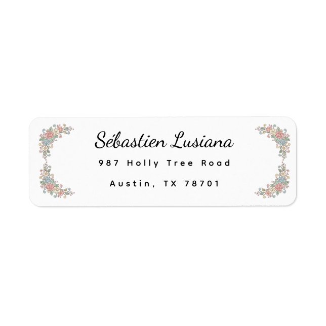 Etiqueta Cute Pastel Boho Rainbow Baby Shower Address (Frente)