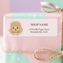 Etiqueta Cute Poodle Shop Return Address Labels