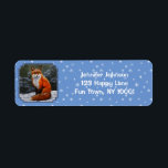 Etiqueta Cute Red Fox in Winter Snow<br><div class="desc">Cute Red Fox in Winter Snow</div>
